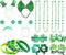 18 Pcs St. Patrick's Day Accessories for Kids, St. Patrick's Day Headbands, Lucky Bracelet, Shamrock Eyeglass and Clover Necklace for Irish Party Supplies Decorations